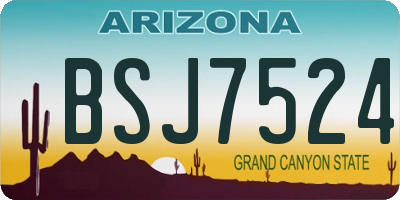 AZ license plate BSJ7524