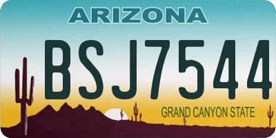 AZ license plate BSJ7544