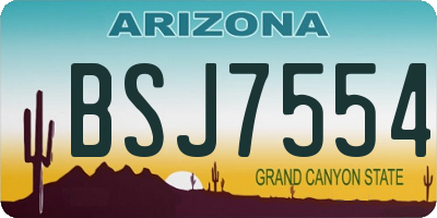 AZ license plate BSJ7554