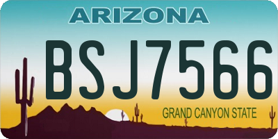 AZ license plate BSJ7566