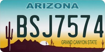 AZ license plate BSJ7574