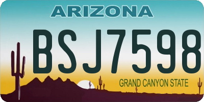 AZ license plate BSJ7598