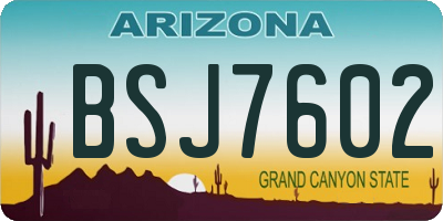 AZ license plate BSJ7602