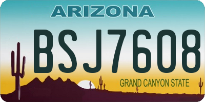 AZ license plate BSJ7608