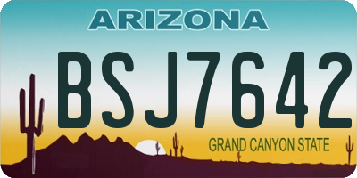 AZ license plate BSJ7642