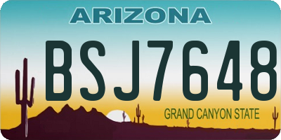 AZ license plate BSJ7648