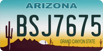 AZ license plate BSJ7675