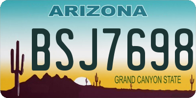 AZ license plate BSJ7698
