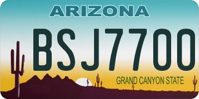 AZ license plate BSJ7700