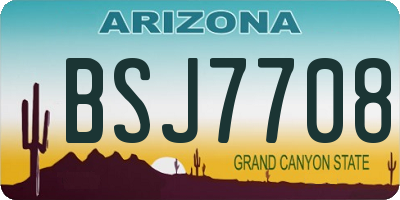 AZ license plate BSJ7708