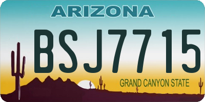AZ license plate BSJ7715