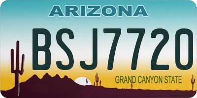 AZ license plate BSJ7720