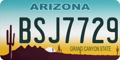 AZ license plate BSJ7729
