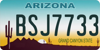 AZ license plate BSJ7733