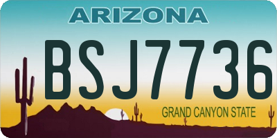 AZ license plate BSJ7736