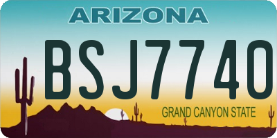 AZ license plate BSJ7740