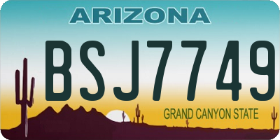 AZ license plate BSJ7749