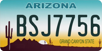 AZ license plate BSJ7756