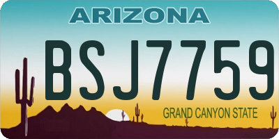 AZ license plate BSJ7759