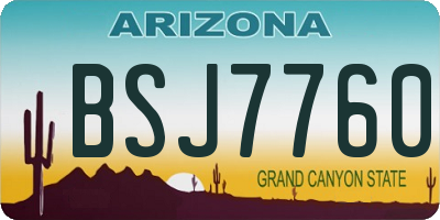 AZ license plate BSJ7760