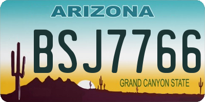 AZ license plate BSJ7766