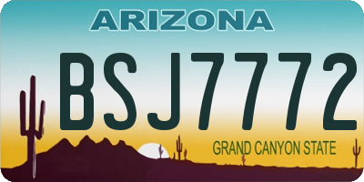 AZ license plate BSJ7772