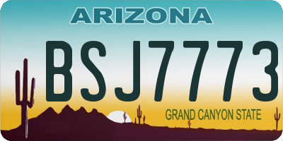 AZ license plate BSJ7773