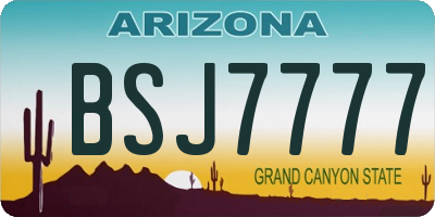 AZ license plate BSJ7777