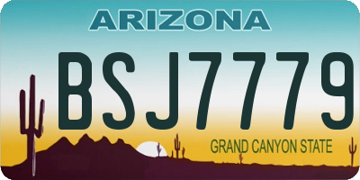 AZ license plate BSJ7779