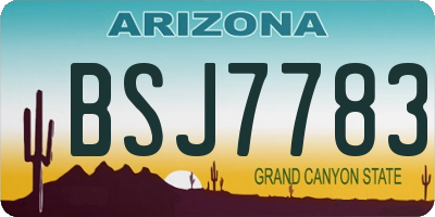 AZ license plate BSJ7783