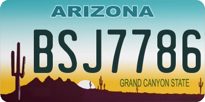 AZ license plate BSJ7786
