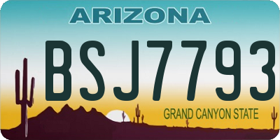 AZ license plate BSJ7793