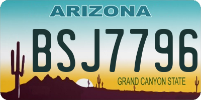 AZ license plate BSJ7796