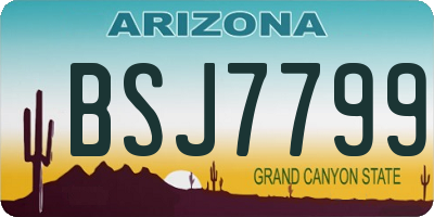 AZ license plate BSJ7799