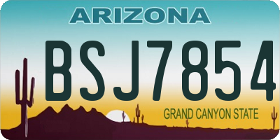 AZ license plate BSJ7854
