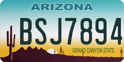 AZ license plate BSJ7894