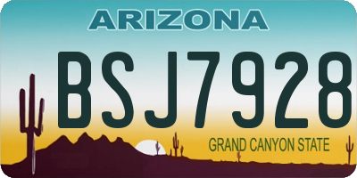 AZ license plate BSJ7928