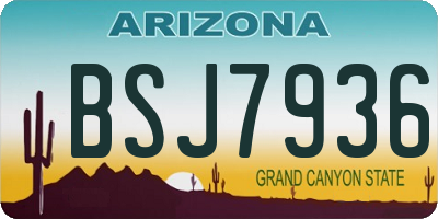AZ license plate BSJ7936