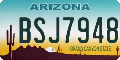 AZ license plate BSJ7948