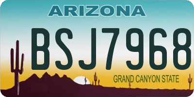 AZ license plate BSJ7968