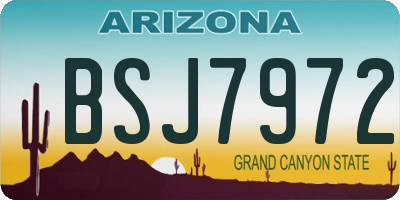 AZ license plate BSJ7972