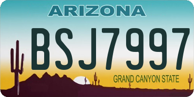 AZ license plate BSJ7997