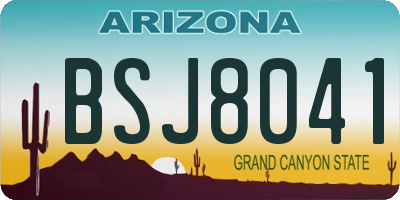 AZ license plate BSJ8041