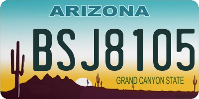 AZ license plate BSJ8105