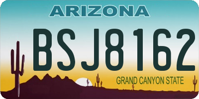 AZ license plate BSJ8162