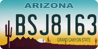AZ license plate BSJ8163