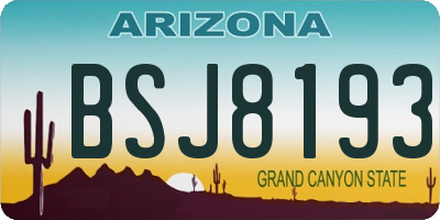 AZ license plate BSJ8193