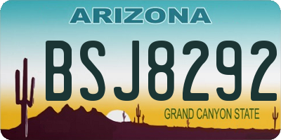 AZ license plate BSJ8292