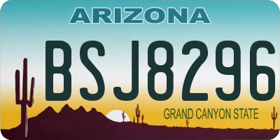 AZ license plate BSJ8296
