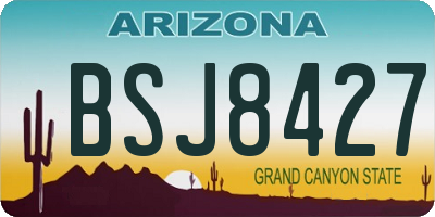 AZ license plate BSJ8427